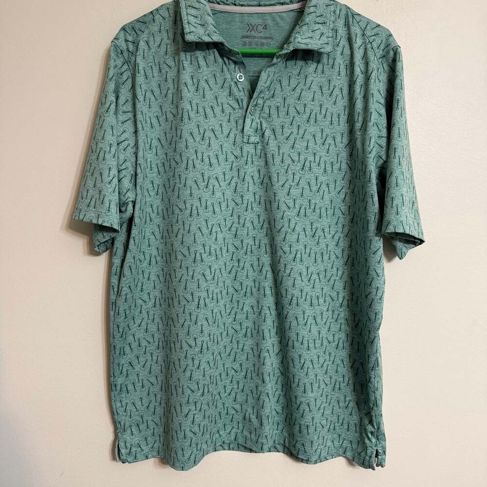 Johnston & Murphy Xc4®  All over Guitar Print Performance‎ Polo Green